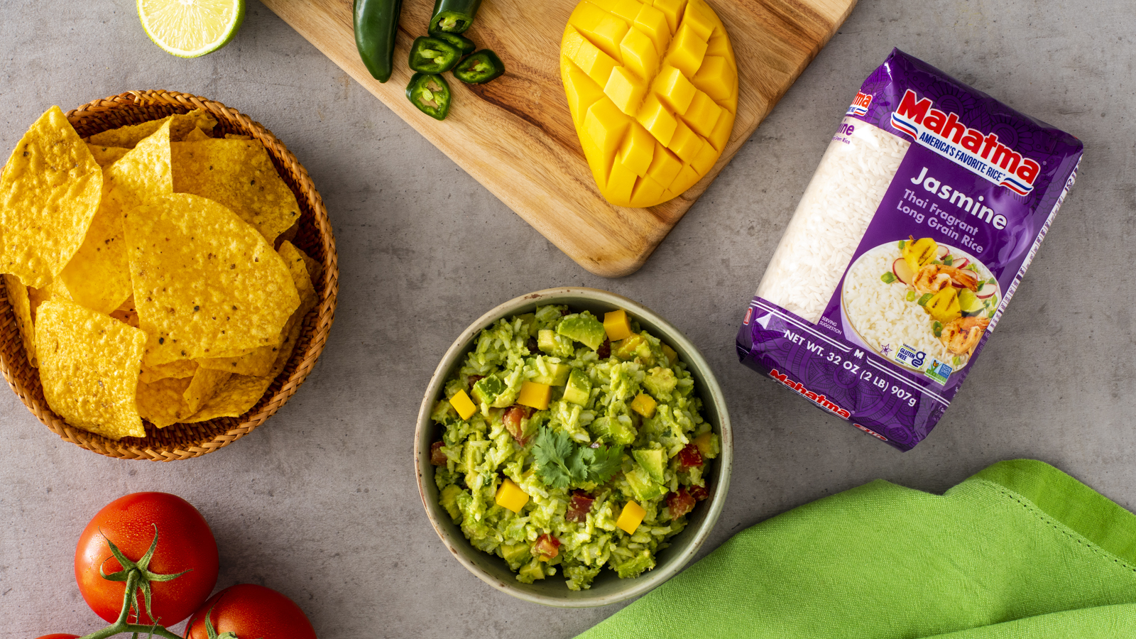 Guacamole Mango Lime Rice Dip