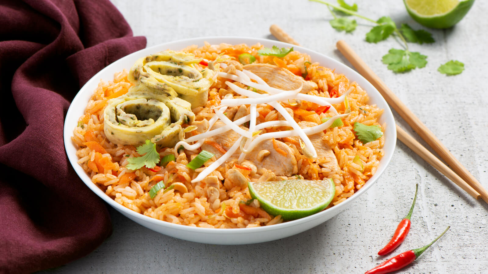 Pad Thai Fried Rice with Japanese Omelet