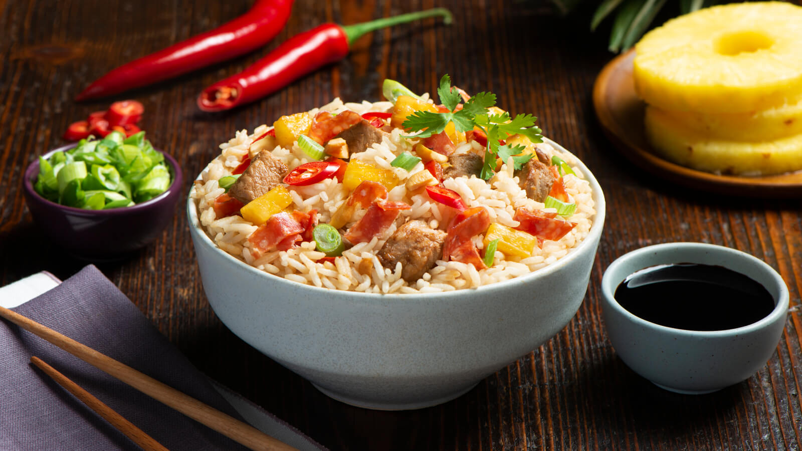 Pineapple Salami Fried Rice