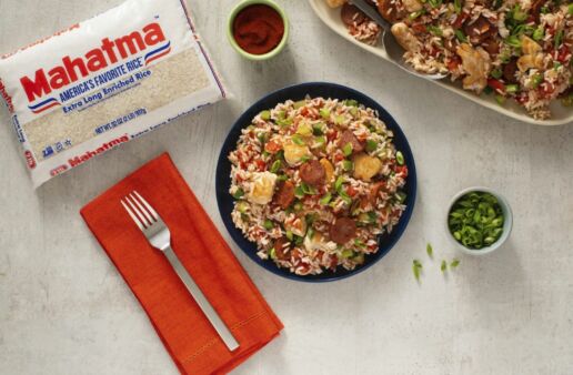 Spicy-Cajun-Jambalaya-with-chicken-sausage-and-white-rice