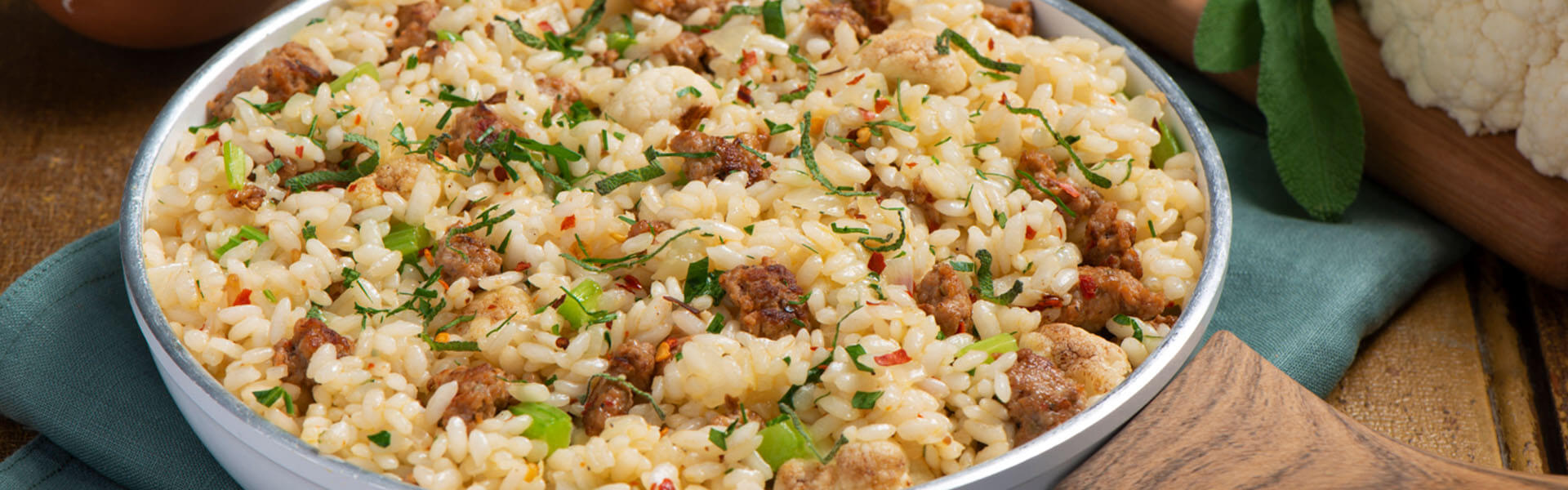 Risotto with Sausage and Cauliflower