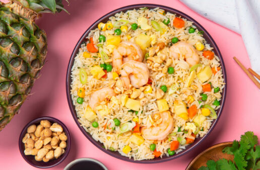 Shrimp Fried Rice with Pineapple, Peanuts and Jasmine Rice