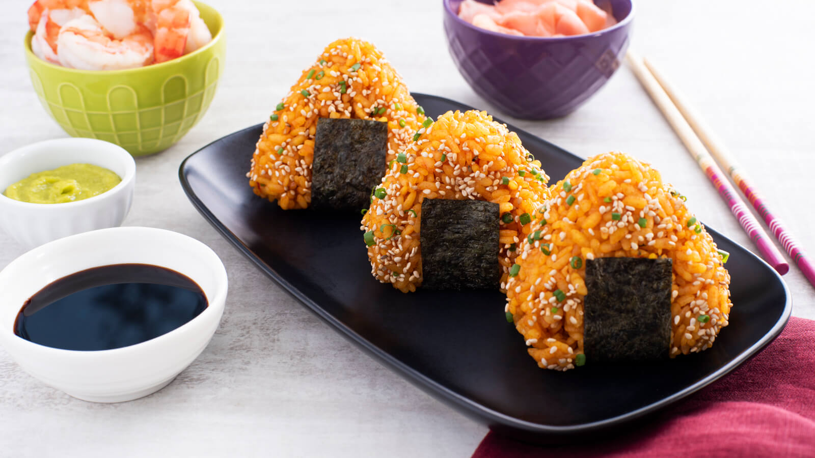 Spanish Inspired Shrimp Onigiri