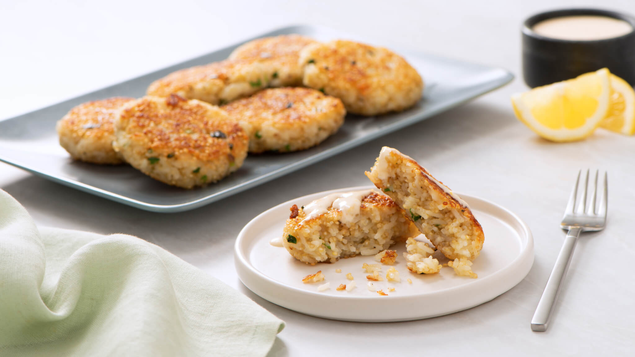 Cheese & Jalapeño Quinoa Cakes with Garlic & Lemon Aioli