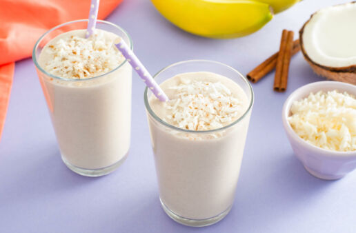 Batido de arroz con leche con plátano y canela