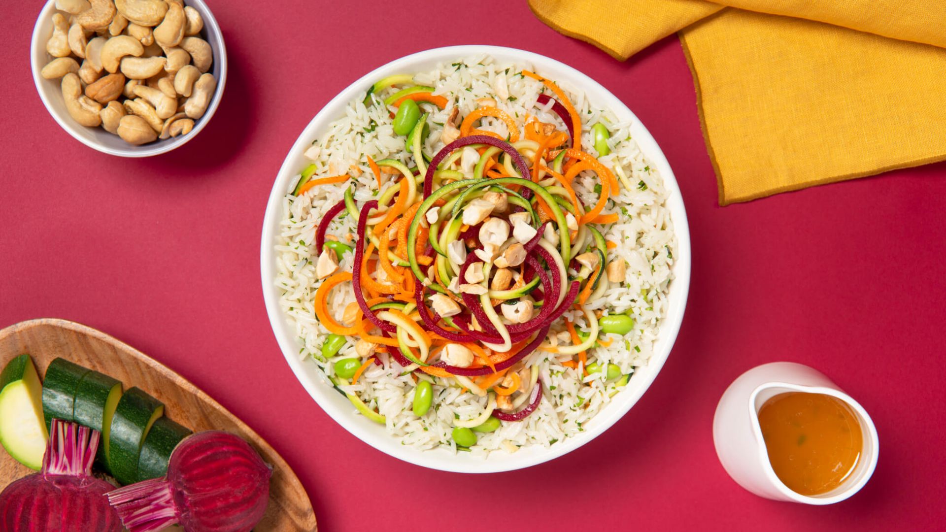 Jasmine Rice and Spiralized Salad Bowl