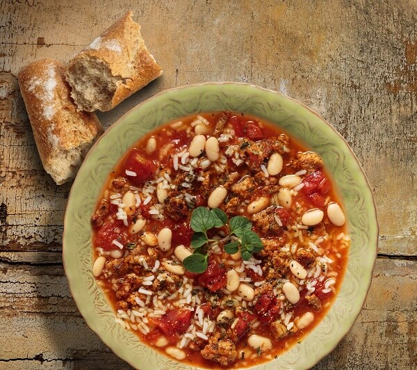 Tuscany Rice & Bean Soup with Sausage