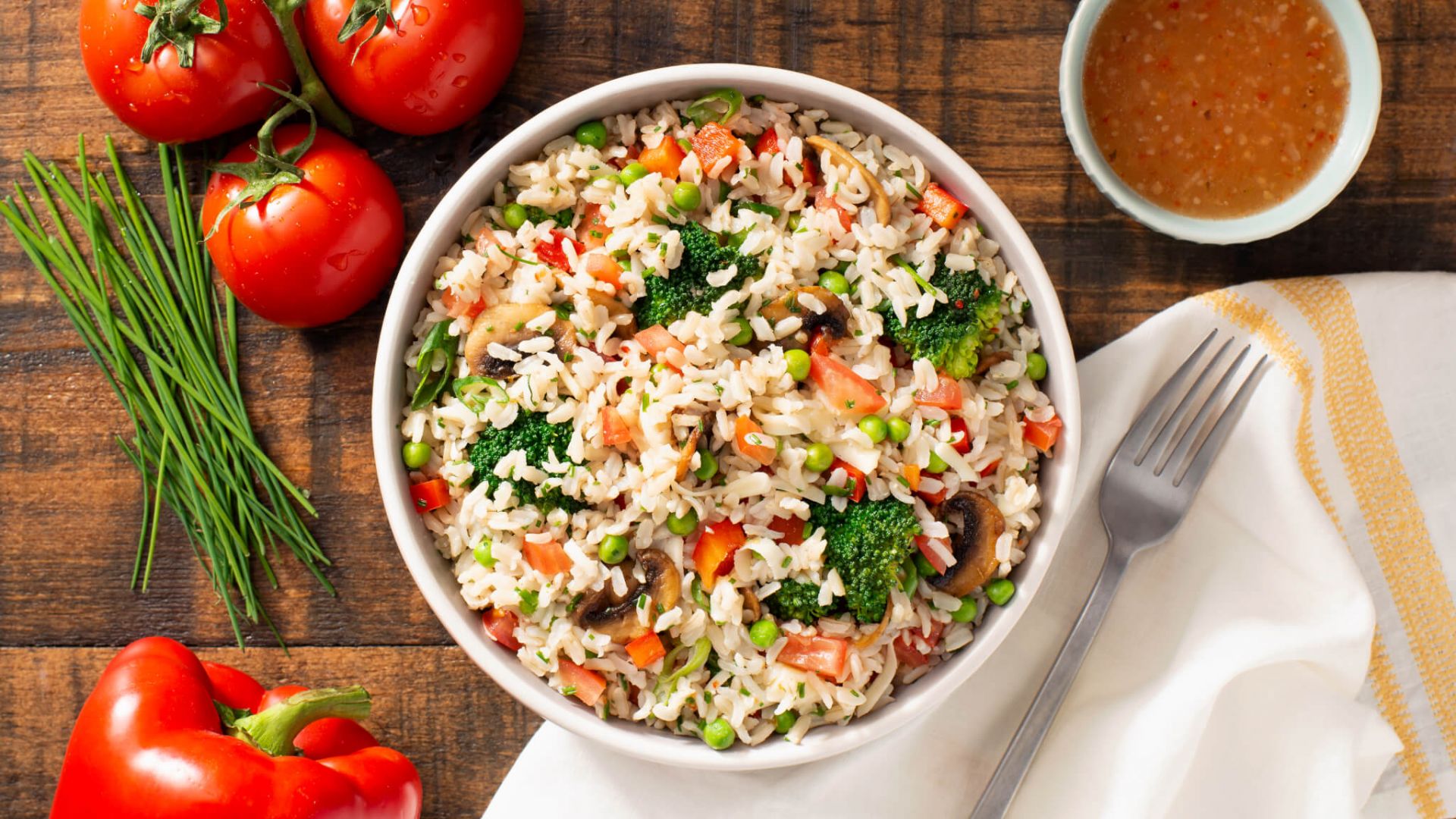 Mediterranean Layered Rice Salad