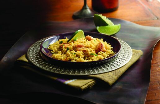 Arroz basmati con pollo al estilo marroquí y limas
