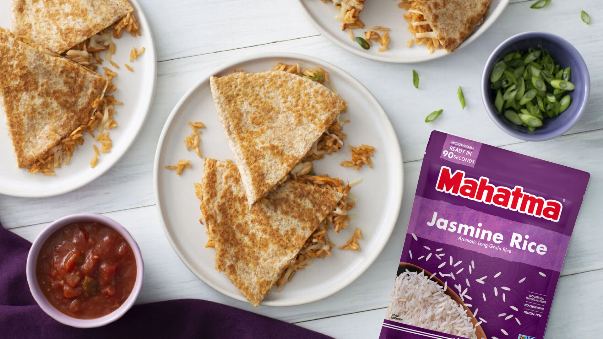 Cheesy BBQ Chicken and Rice Quesadillas