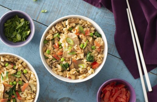 Ginger Pork Fried Rice with Jasmine Rice and Vegetables
