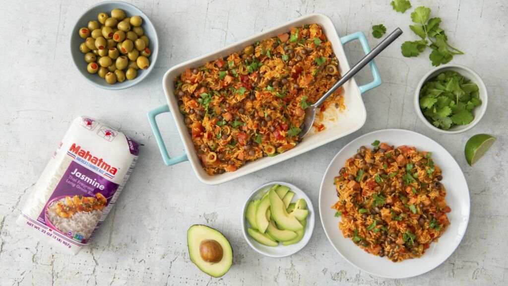puerto rican arroz con gandules with pigeon peas and rice