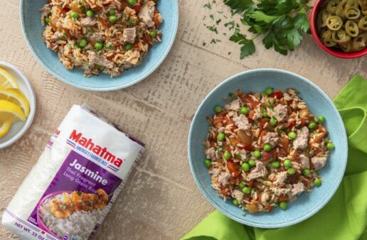 Diced tomato with canned tuna and Jasmine rice