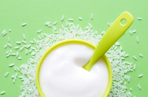 Homemade puree of rice and water