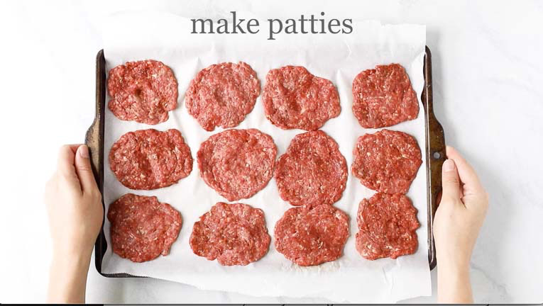 12 formed burger patties