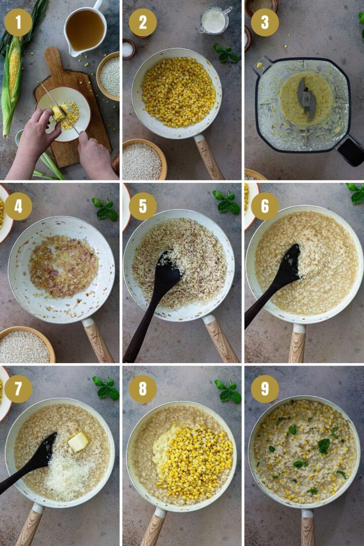 instructions for sweet corn risotto
