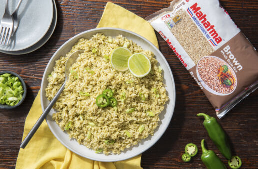Grilled jalapeño rice with brown rice