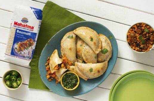 Empanadas-with-chorizo-beans-and-basmati-rice