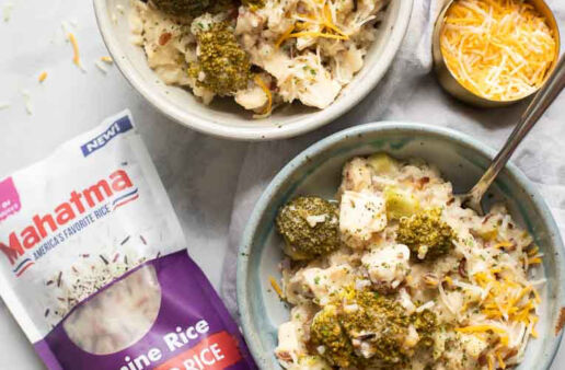Crockpot chicken and rice with broccoli and cheese
