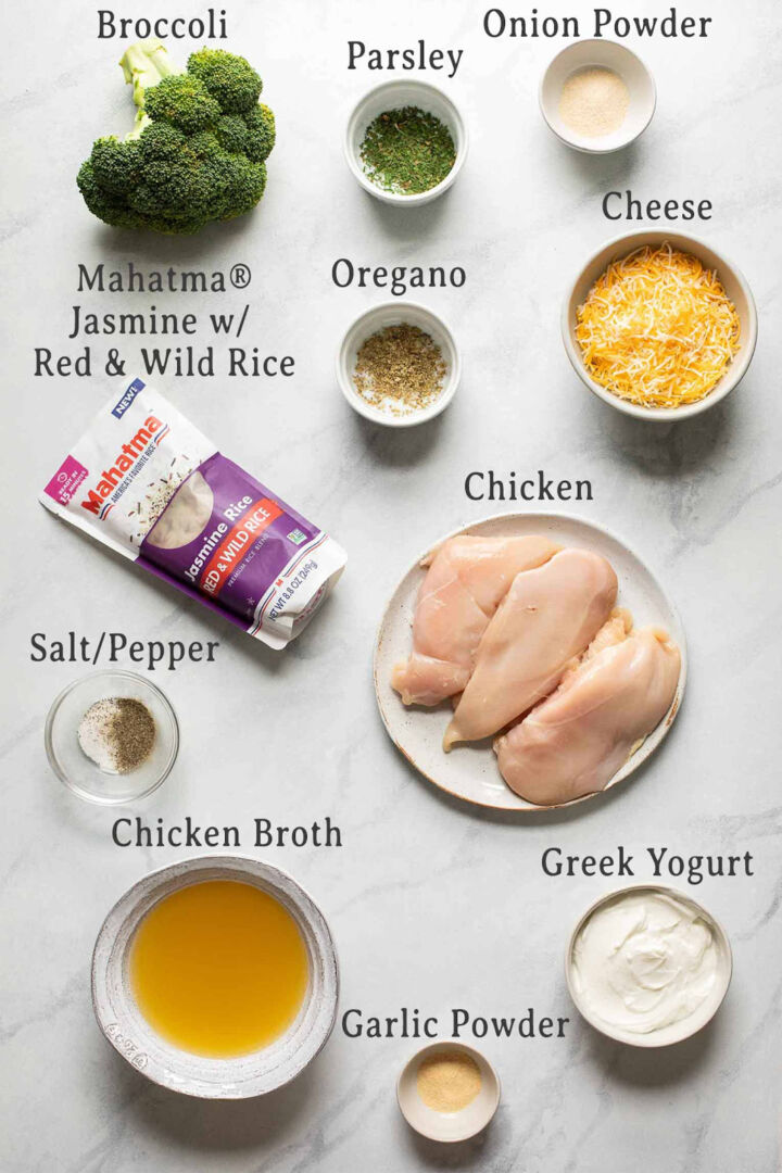Ingredients for crockpot chicken and rice