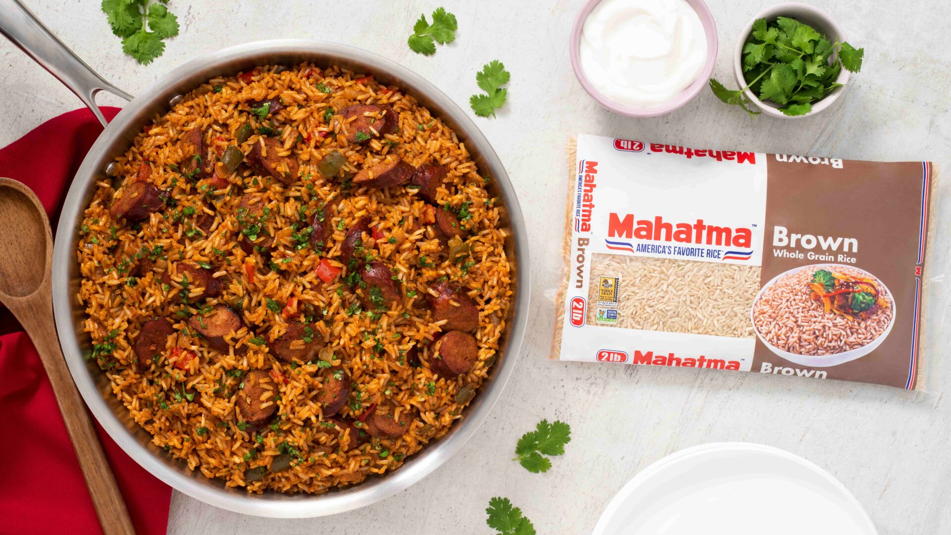 Arroz integral con chorizo