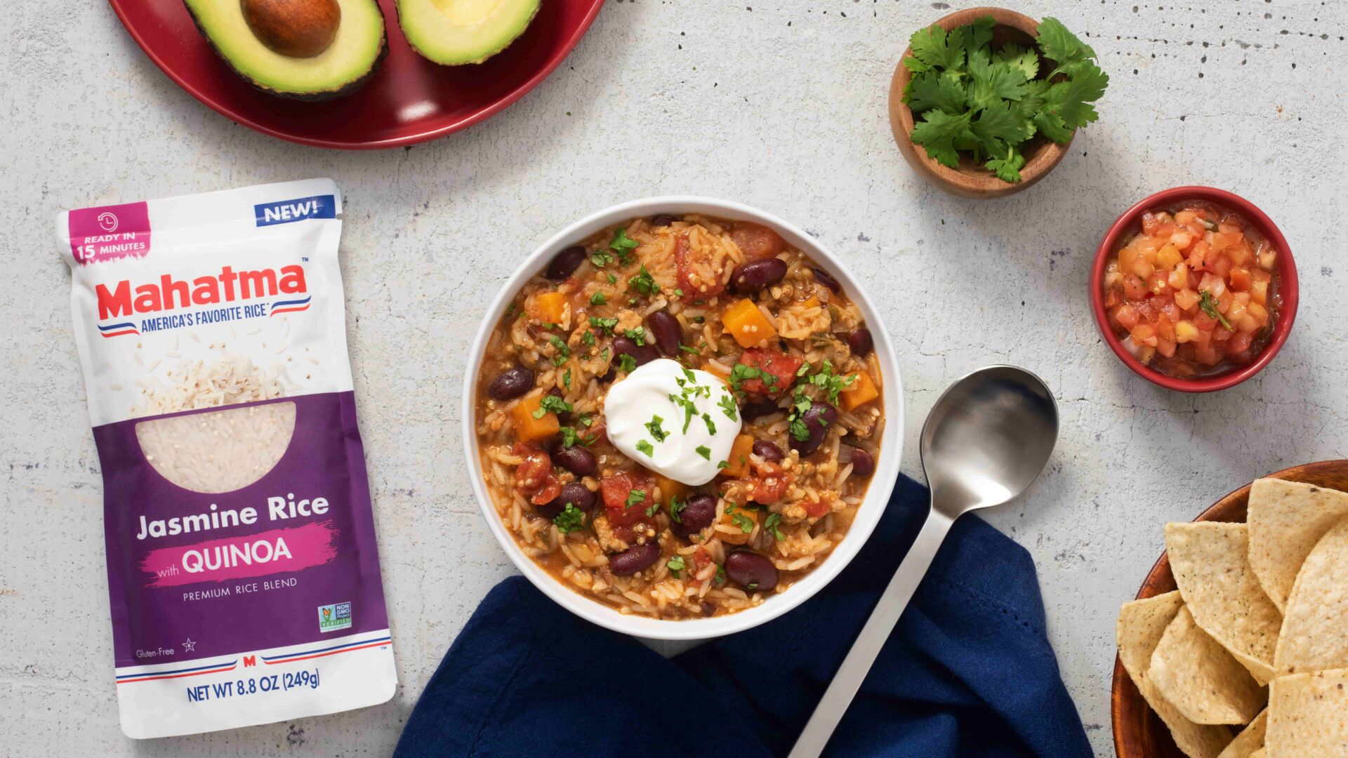 Chili Soup with Turkey, Rice and Quinoa