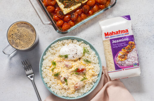 Jasmine-rice-with-feta-cheese-roma-tomatoes-greek-yogurt-and-harissa-paste