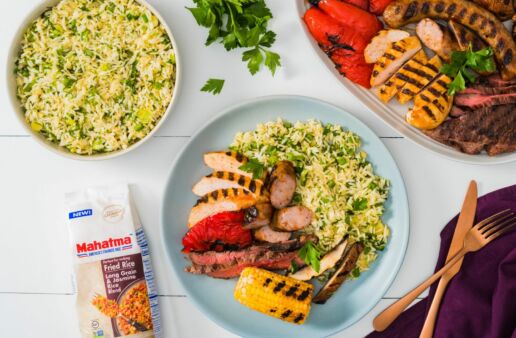 flank-steak-chicken-breasts-chorizo-and-grilled-vegetables-with-chimichurri-rice