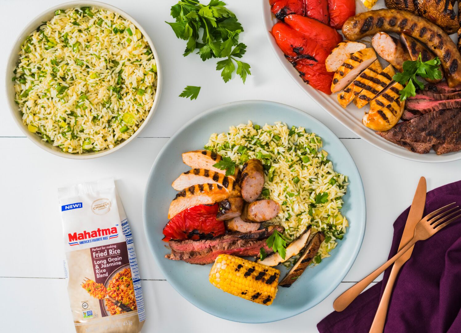 Mixed Grill with Chimichurri Rice