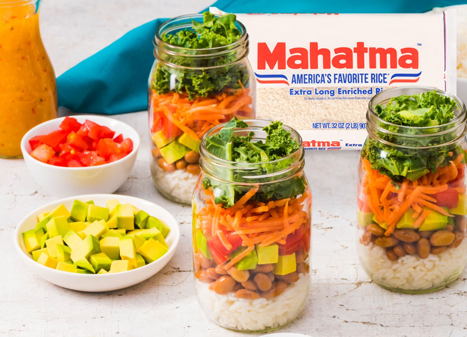 Ensalada de arroz en Mason Jar