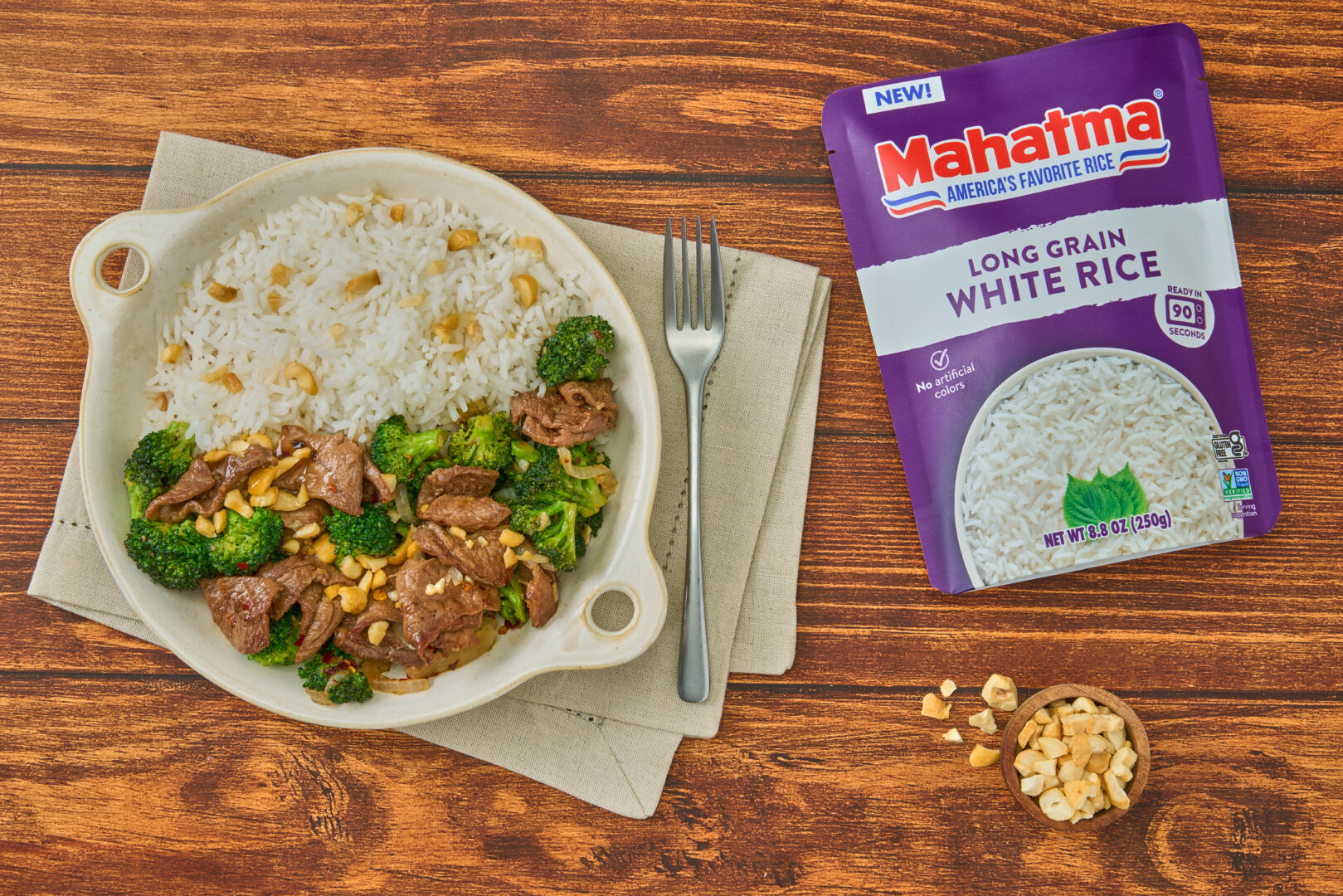 Beef and Broccoli with Garlic White Rice